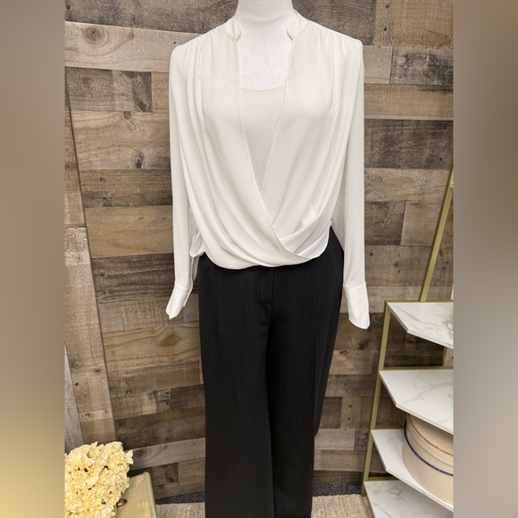 BCBGMaxAzria Cream Draped Blouse - Picture 6 of 7